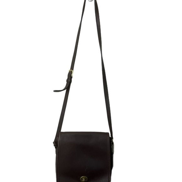 Vintage Coach #9076 Brown Leather Messenger Bag with Adjustable Strap - Picture 9 of 12